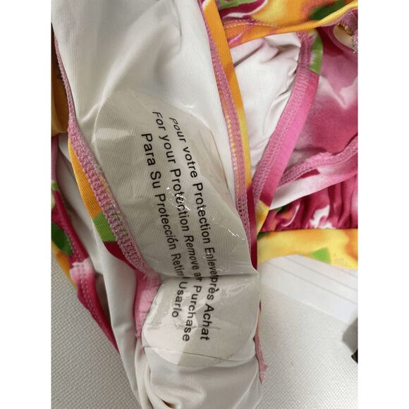 Jantzen Size 8 Floral Swimsuit One Piece Tummy Control Halter Top Gathered New - Picture 7 of 7